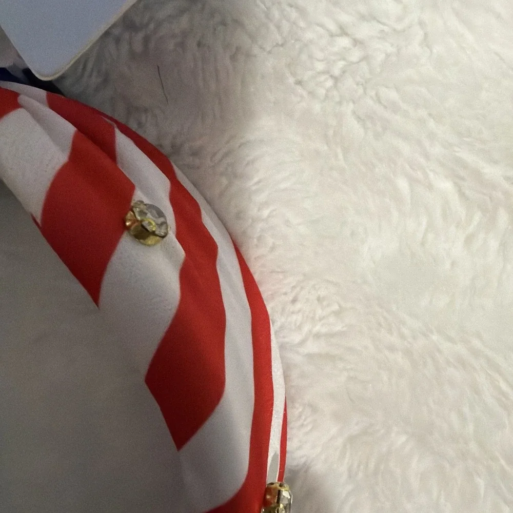 Patriotic American Flag Knot Headband Rhinestone Stars & Stripes Red White Blue